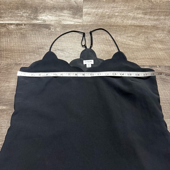 JCREW Black Scallop Trim Tank Top Size 8 - Picture 4 of 7